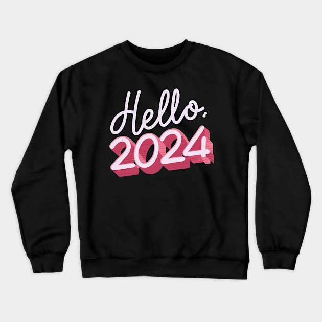 Hello 2024 Crewneck Sweatshirt by Quincey Abstract Designs